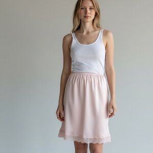 Pink Satin Slip Skirt Size Large Y2K Coquette Barbiecore Aesthetic